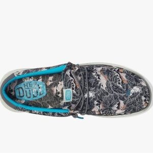 HEYDUDE WALLY H2O TROPICAL NYLON MEN'S BLACK TROPICAL BOAT SHOES 13